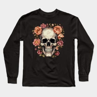 Skull with flowers Long Sleeve T-Shirt